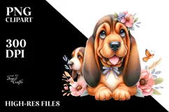 Cute Bloodhound with Big Eyes PNG Product Image 2