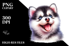 Cute Baby Siberian Husky PNG Product Image 2