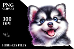 Cute Baby Siberian Husky PNG Product Image 2