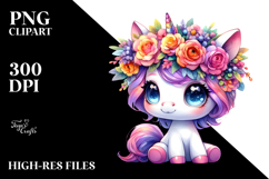 Sitting Baby Unicorn, PNG Product Image 2