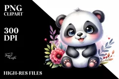 Colorful Baby Panda Sitting | Clipart Product Image 1