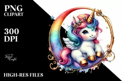 Colorful Baby Unicorn with Hoop Product Image 1