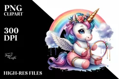 Colorful Baby Unicorn with Hoop Product Image 1