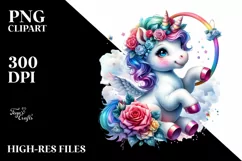 Colorful Baby Unicorn with Hoop Product Image 1