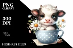 Watercolor Baby Highland Cow in a Cup Product Image 3