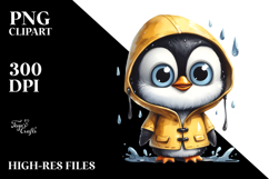 Goofy Penguin in Raincoat PNG Product Image 2