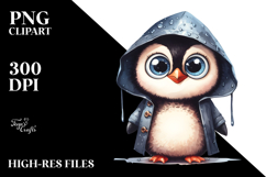 Expressive Raincoat Penguin Goofy Smile Caricature-like Product Image 2