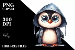 Expressive Raincoat Penguin Goofy Smile Caricature-like Product Image 3