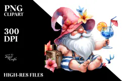 Gnome Drinking Cocktail Beachwear PNG Product Image 2
