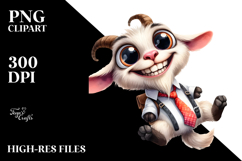 Funny Cat Goat Tie | White Background Clipart Product Image 2