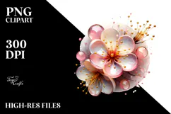 Abstract Glossy Cherry Blossom Material PNG Product Image 2