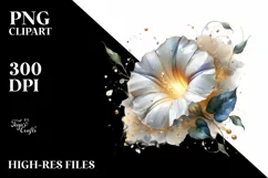 Shiny Morning Glory Abstract | Watercolor Clipart Product Image 1