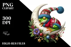 cute Baby Frog Christmas Clipart Product Image 3
