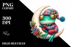 cute Baby Frog Christmas Clipart Product Image 3