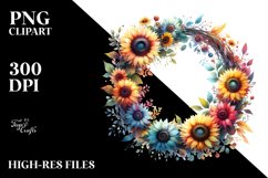 Colorful Whreath Abstract | Watercolor Clipart Product Image 1