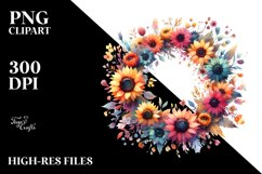 Colorful Whreath Abstract | Watercolor Clipart Product Image 1