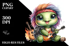 Energetic Baby Turtle with Rocker Look PNG Product Image 2
