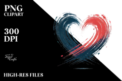 Brush Style Heart PNG Product Image 2