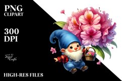 Floating Gnome with Large Rhododendron PNG Product Image 2