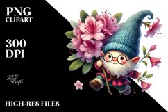 Floating Gnome with Large Rhododendron PNG Product Image 2