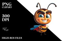 Cute Bee with Superhero Cape, PNG Product Image 2