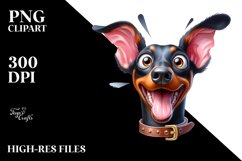 Funny Doberman Pinscher Big Eyes | Sublimation | Clipart Product Image 1