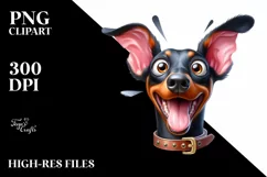 Funny Doberman Pinscher Big Eyes | Sublimation | Clipart Product Image 1