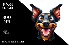Funny Doberman Pinscher Big Eyes | Sublimation | Clipart Product Image 3