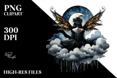 Gothic Fairy on Cloud, High-Res PNG Product Image 2