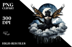 Gothic Fairy on Cloud, High-Res PNG Product Image 2