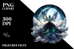 Gothic Fairy on Cloud, High-Res PNG Product Image 2