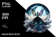 Gothic Fairy on Cloud, High-Res PNG Product Image 2