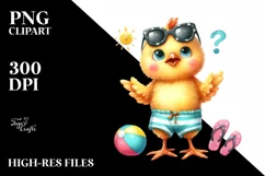 Funny Baby Chicken 2 Legs Beachwear | Sublimation | Clipart Product Image 3