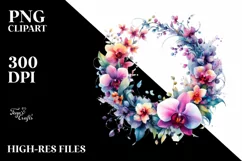 Vibrant Watercolor Abstract Wreath | Summer Clipart Product Image 3
