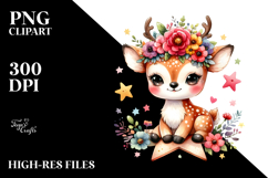 Cartoon-style Watercolor Deer, Transparent PNG Product Image 2