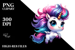 Jumping Baby Unicorn PNG Product Image 2