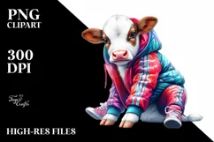 Colorful Baby Cow in Hustle Dancer's Attire Product Image 1