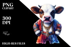 Colorful Baby Cow in Hustle Dancer&#039;s Attire Product Image 1