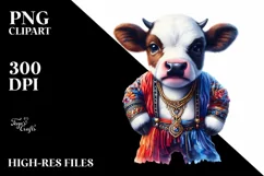 Colorful Baby Cow in Hustle Dancer's Attire Product Image 1