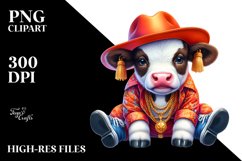 Colorful Baby Cow in Hustle Dancer&#039;s Attire Product Image 1