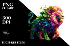 Lion with Flowers, PNG Product Image 3