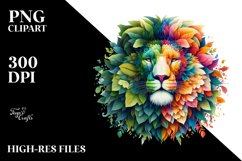 Lion with Flowers, PNG Product Image 3