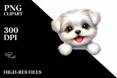 Funny Maltese Big Eyes | Sublimation | Clipart Product Image 1