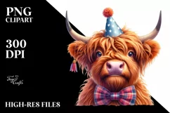 Cow Party Hat Cow Portrait | Clipart Product Image 1