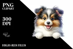 Cute Crazy Baby Shetland Sheepdog Clipart Product Image 3
