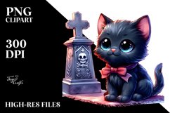 Colorful Baby Black Cat | Sublimation Clipart Product Image 1
