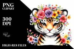 Cartoon Tiger Flower Crown | Clipart Product Image 3