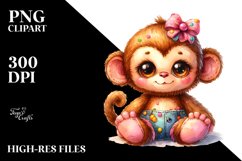 Colorful Vibrant Plush Monkey Clipart Product Image 3