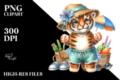 baby tiger in Beachwear, PNG Product Image 2
