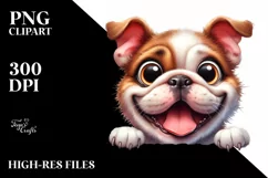 Enthusiastic Crazy Bulldog Watercolor Art Product Image 1
